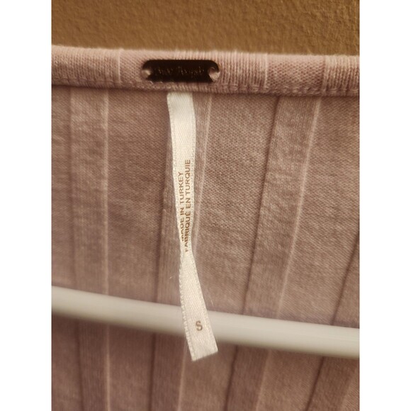 Free People Pink Central Park Button Down Sweater Ribbed Shirt Top Size S - Picture 3 of 5